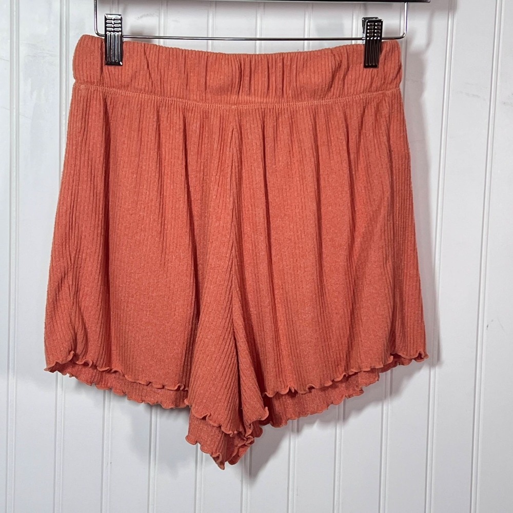 Roxy Shorts Coral Orange Beach Cozy Festival Tulip Hem High Waist Pull-On Lounge